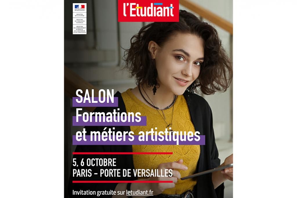 Affiche du Salon de l'Etudiant 2019 consacré aux Formations Artistiques, auquel le Cours Peyran lacroix participe.