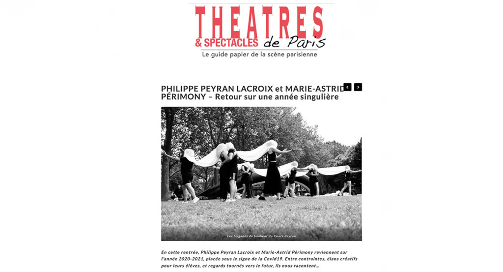 Guide papier Théâtres et Spectacles de Paris, édition automne 2021