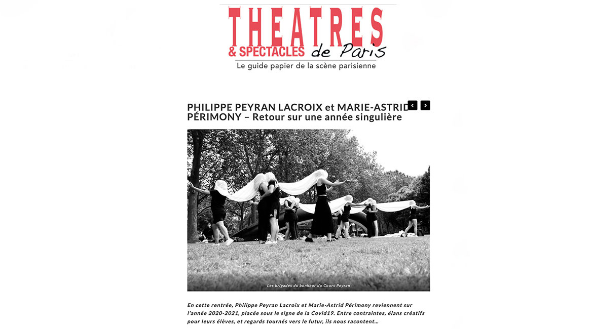 Théâtres et Spectacles de Paris automne 2021