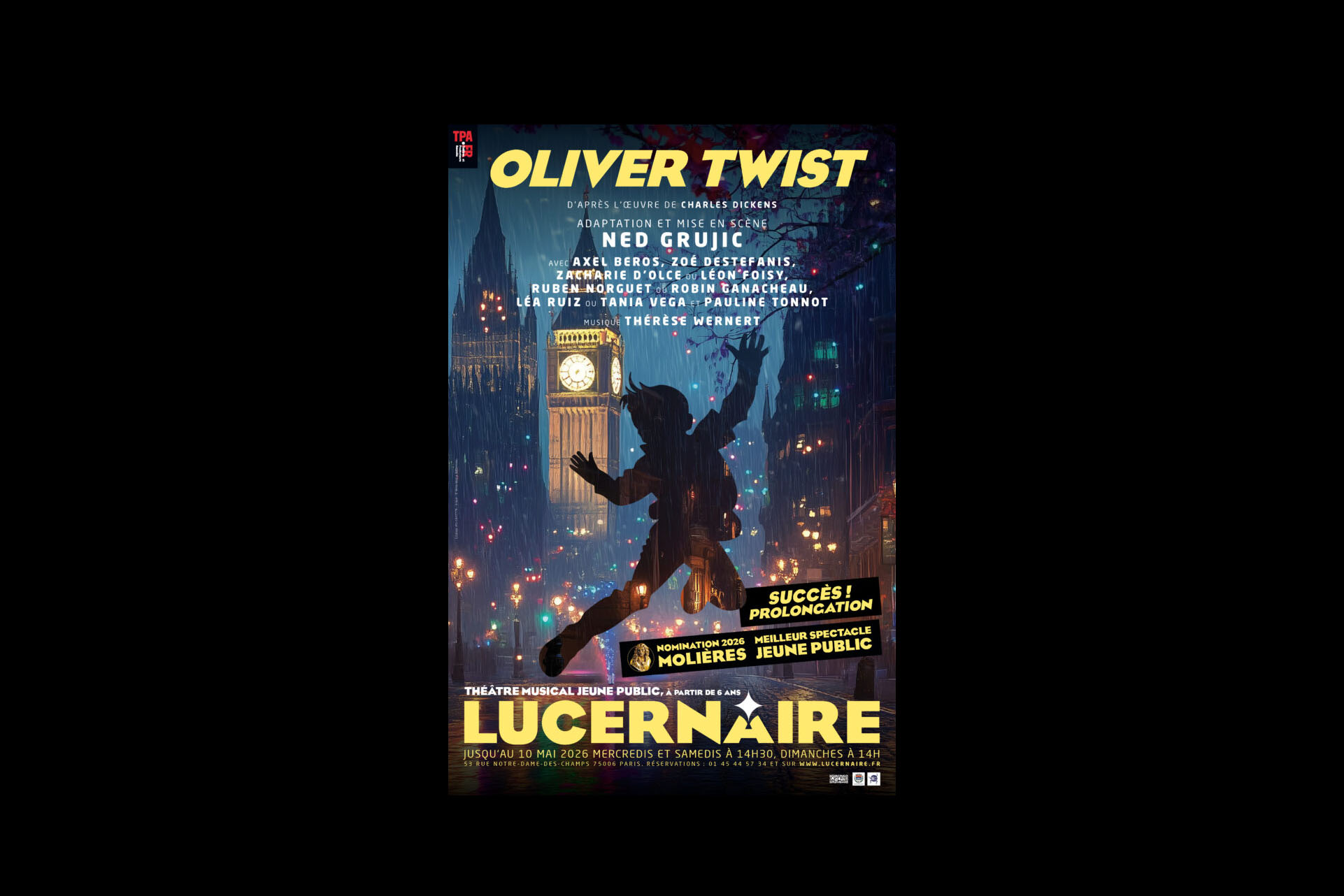 Oliver Twist avec Zoé Destefanis au Lucernaire